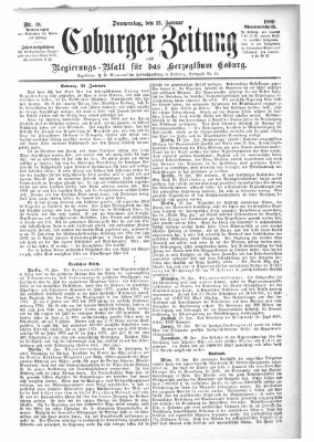 Coburger Zeitung Donnerstag 22. Januar 1880