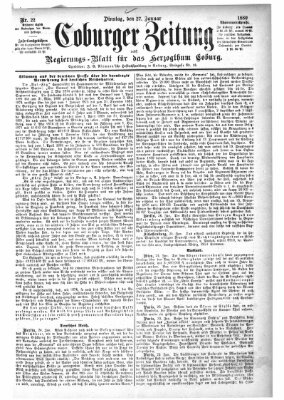 Coburger Zeitung Dienstag 27. Januar 1880