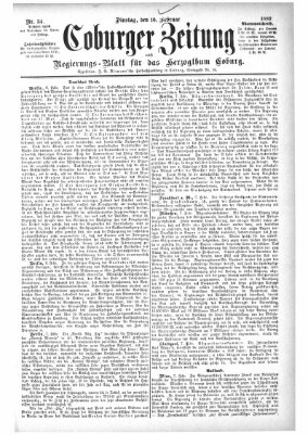 Coburger Zeitung Dienstag 10. Februar 1880