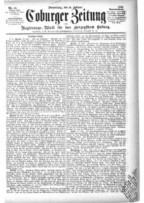 Coburger Zeitung Donnerstag 26. Februar 1880