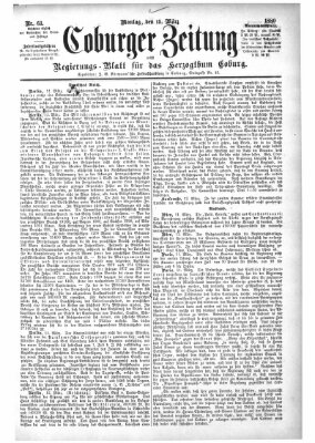 Coburger Zeitung Montag 15. März 1880