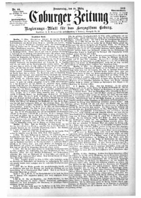 Coburger Zeitung Donnerstag 18. März 1880