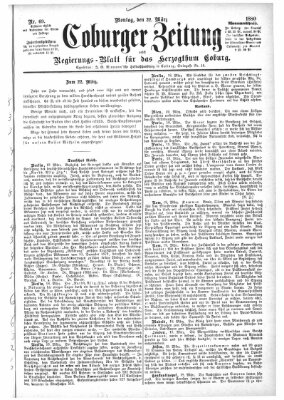 Coburger Zeitung Montag 22. März 1880