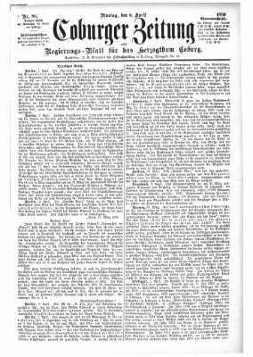 Coburger Zeitung Dienstag 6. April 1880