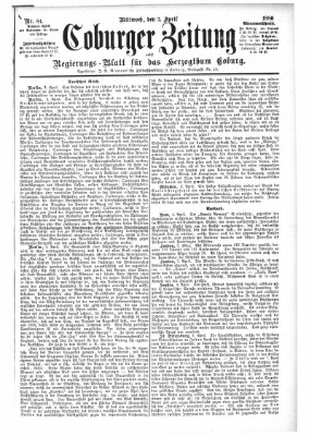 Coburger Zeitung Mittwoch 7. April 1880