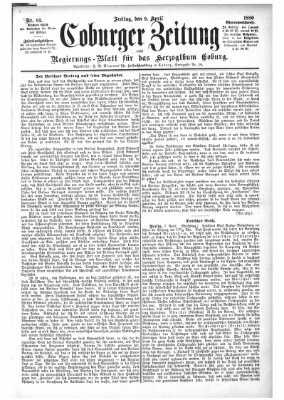 Coburger Zeitung Freitag 9. April 1880