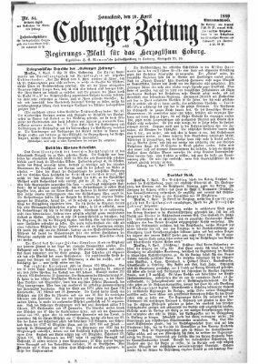 Coburger Zeitung Samstag 10. April 1880