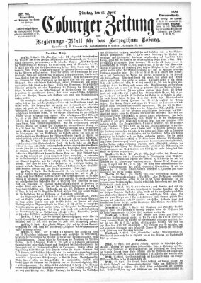 Coburger Zeitung Dienstag 13. April 1880