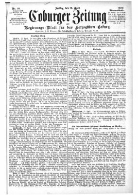 Coburger Zeitung Freitag 23. April 1880