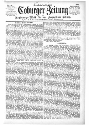 Coburger Zeitung Samstag 24. April 1880