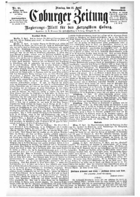 Coburger Zeitung Dienstag 27. April 1880