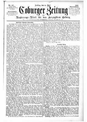 Coburger Zeitung Freitag 14. Mai 1880