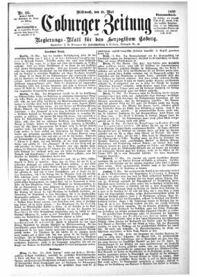 Coburger Zeitung Mittwoch 19. Mai 1880