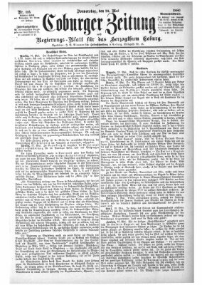 Coburger Zeitung Donnerstag 20. Mai 1880