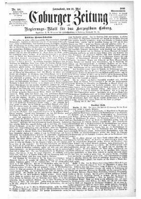 Coburger Zeitung Samstag 22. Mai 1880