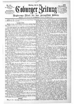 Coburger Zeitung Montag 24. Mai 1880