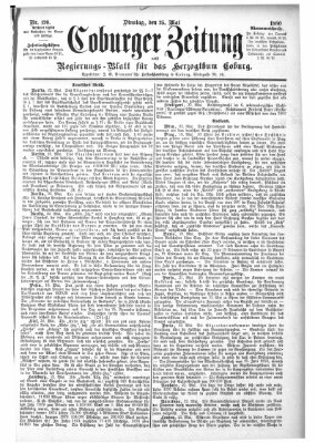 Coburger Zeitung Dienstag 25. Mai 1880