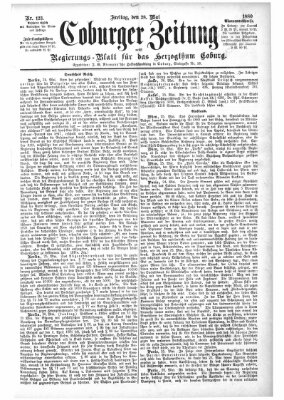 Coburger Zeitung Freitag 28. Mai 1880