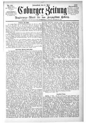 Coburger Zeitung Samstag 29. Mai 1880