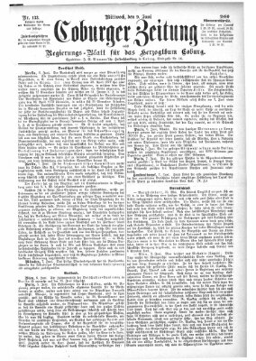 Coburger Zeitung Mittwoch 9. Juni 1880