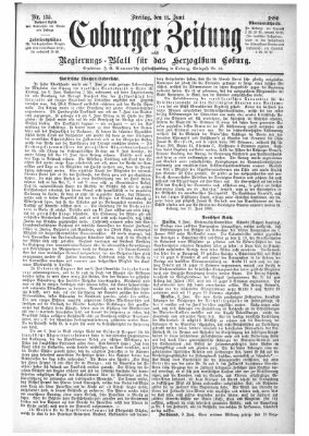 Coburger Zeitung Freitag 11. Juni 1880