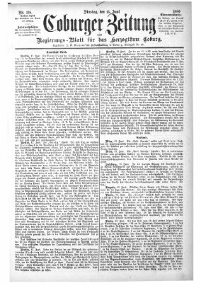 Coburger Zeitung Dienstag 15. Juni 1880