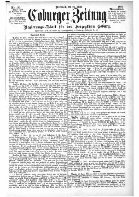 Coburger Zeitung Mittwoch 16. Juni 1880