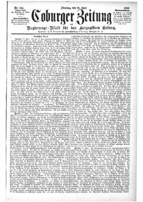 Coburger Zeitung Dienstag 22. Juni 1880