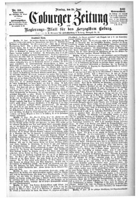 Coburger Zeitung Dienstag 29. Juni 1880