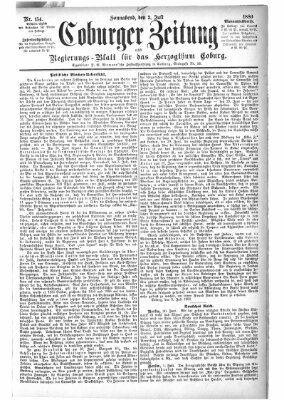 Coburger Zeitung Samstag 3. Juli 1880