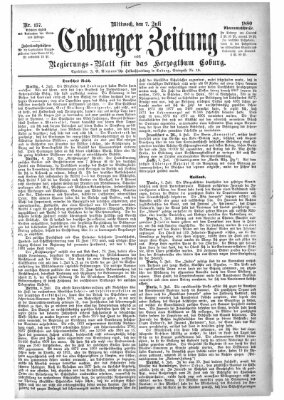 Coburger Zeitung Mittwoch 7. Juli 1880