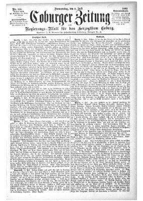 Coburger Zeitung Donnerstag 8. Juli 1880