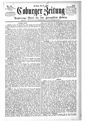 Coburger Zeitung Freitag 16. Juli 1880