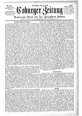 Coburger Zeitung Samstag 17. Juli 1880