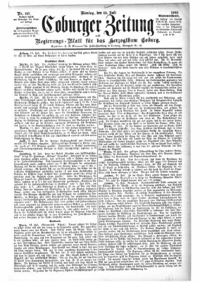 Coburger Zeitung Montag 19. Juli 1880