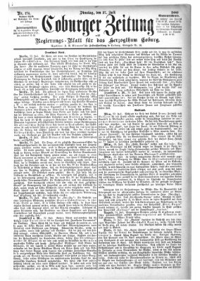 Coburger Zeitung Dienstag 27. Juli 1880