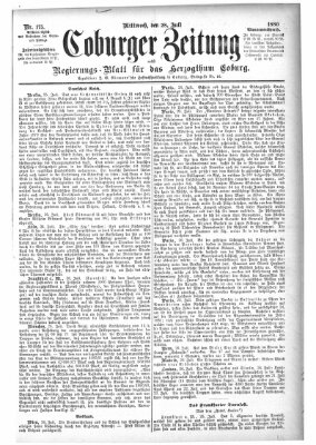 Coburger Zeitung Mittwoch 28. Juli 1880