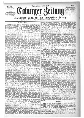 Coburger Zeitung Donnerstag 29. Juli 1880