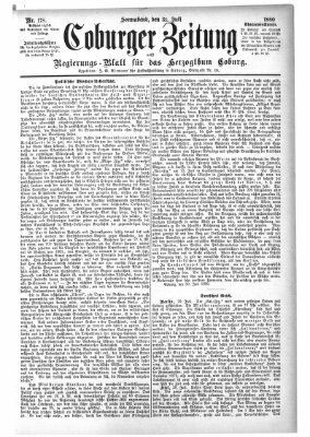 Coburger Zeitung Samstag 31. Juli 1880