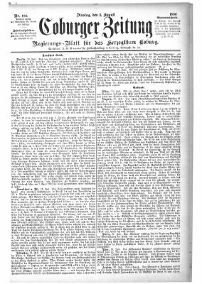 Coburger Zeitung Dienstag 3. August 1880