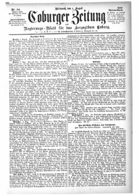 Coburger Zeitung Mittwoch 4. August 1880