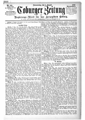 Coburger Zeitung Donnerstag 5. August 1880