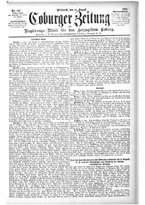 Coburger Zeitung Mittwoch 11. August 1880