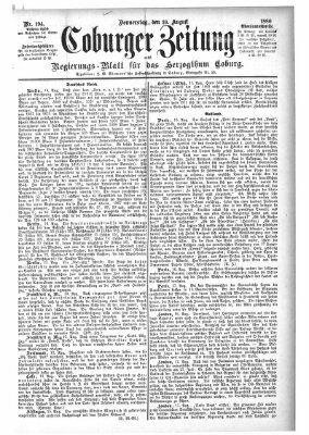 Coburger Zeitung Donnerstag 19. August 1880