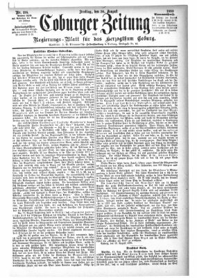 Coburger Zeitung Freitag 20. August 1880