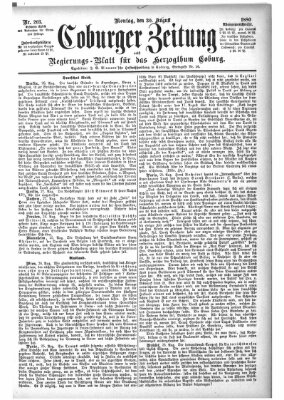 Coburger Zeitung Montag 30. August 1880