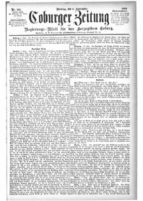 Coburger Zeitung Montag 6. September 1880