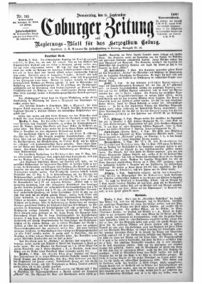 Coburger Zeitung Donnerstag 9. September 1880