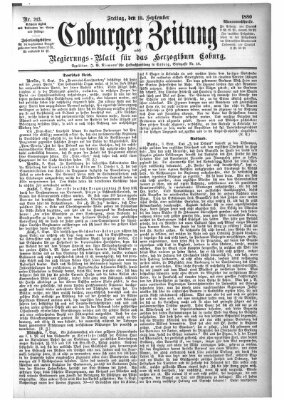 Coburger Zeitung Freitag 10. September 1880