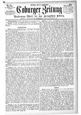 Coburger Zeitung Freitag 17. September 1880